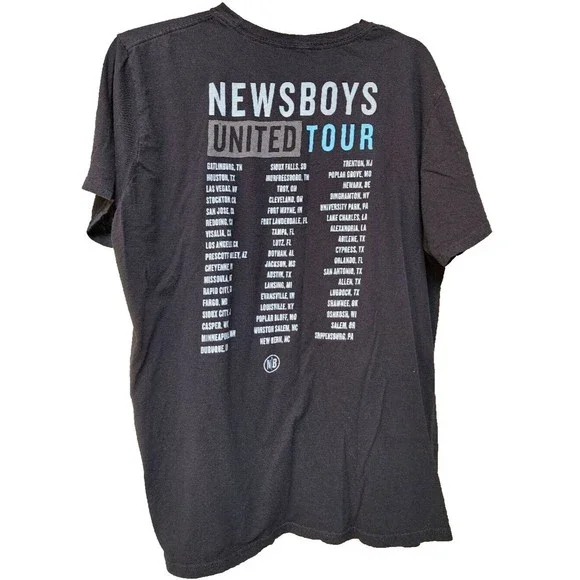 Newsboys United World Tour 2019 Christian Rock Black T-Shirt XL - Picture 3 of 4